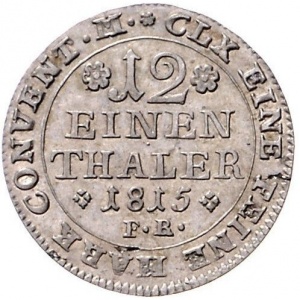 Реверс монеты Брауншвейг-Вольфенбюттель, ¹⁄₁₂ талера, 1813-1815