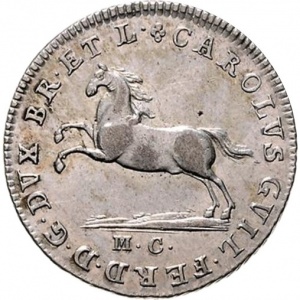 Аверс монеты Брауншвейг-Вольфенбюттель, ⅙ талера, 1780-1804