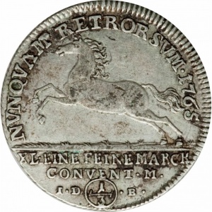Реверс монеты Брауншвейг-Вольфенбюттель, ⅓ талера, 1764-1770