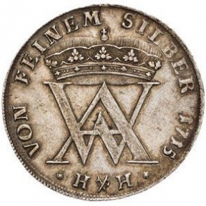 Аверс монеты Брауншвейг-Вольфенбюттель, ⅔ талера, 1714-1716
