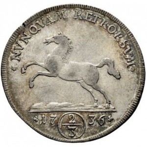 Реверс монеты Брауншвейг-Вольфенбюттель, ⅔ талера, 1736-1740