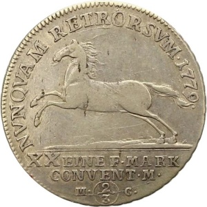 Реверс монеты Брауншвейг-Вольфенбюттель, ⅔ талера, 1775-1779