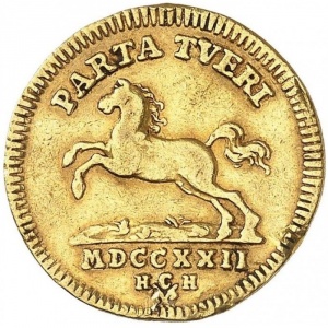 Реверс монеты Брауншвейг-Вольфенбюттель, 1 дукат, 1714-1728
