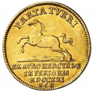 Реверс монеты Брауншвейг-Вольфенбюттель, 1 дукат, 1721