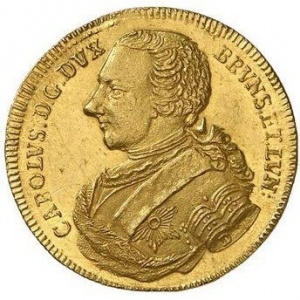 Аверс монеты Брауншвейг-Вольфенбюттель, 1 дукат, 1736