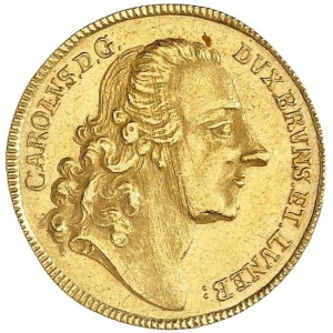 Аверс монеты Брауншвейг-Вольфенбюттель, 1 дукат, 1737-1742