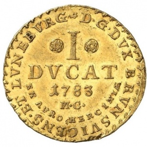 Реверс монеты Брауншвейг-Вольфенбюттель, 1 дукат, 1781-1783