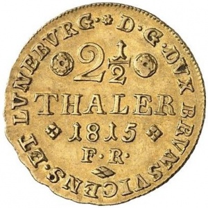 Реверс монеты Брауншвейг-Вольфенбюттель, 2½ талера, 1815