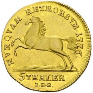 Реверс монеты Брауншвейг-Вольфенбюттель, 5 талеров, 1775-1778