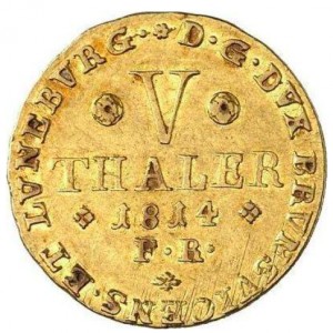 Реверс монеты Брауншвейг-Вольфенбюттель, 5 талеров, 1814-1815
