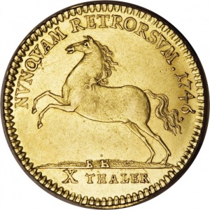 Реверс монеты Брауншвейг-Вольфенбюттель, 10 талеров, 1742-1764