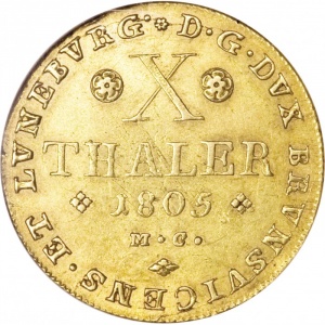 Реверс монеты Брауншвейг-Вольфенбюттель, 10 талеров, 1794-1806