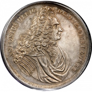 Аверс монеты Брауншвейг-Вольфенбюттель, 1 талер, 1714, Смерть Антона Ульриха