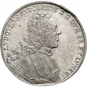 Аверс монеты Брауншвейг-Вольфенбюттель, 1 талер, 1735, Смерть Людвига Рудольфа