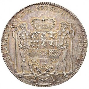 Аверс монеты Брауншвейг-Вольфенбюттель, 1 талер, 1744-1748, Шахта Белый лебедь