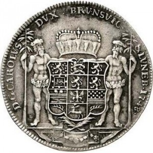 Аверс монеты Брауншвейг-Вольфенбюттель, 1 талер, 1744-1748, Шахта Удача Кроненбурга