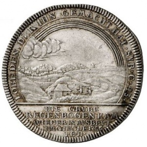 Реверс монеты Брауншвейг-Вольфенбюттель, 1 талер, 1745-1748, Радужная шахта