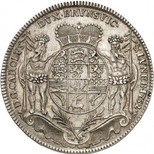 Аверс монеты Брауншвейг-Вольфенбюттель, 1 талер, 1752-1761, Шахта Удача Лаутенхаля
