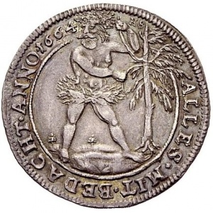 Реверс монеты Брауншвейг-Вольфенбюттель, ¼ талера, 1660-1664