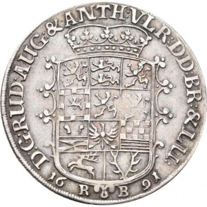 Аверс монеты Брауншвейг-Вольфенбюттель, ¼ талера, 1691-1702