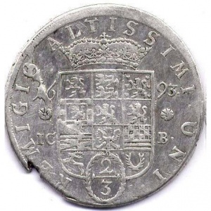 Реверс монеты Брауншвейг-Вольфенбюттель, ⅔ талера, 1690-1695