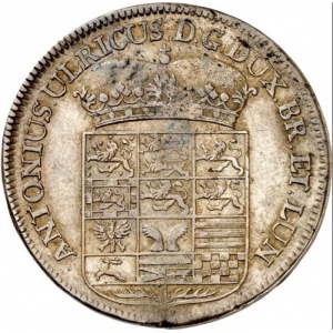 Аверс монеты Брауншвейг-Вольфенбюттель, ⅔ талера, 1704-1711