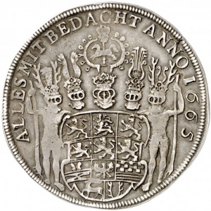 Реверс монеты Брауншвейг-Вольфенбюттель, 1 талер, 1664-1665