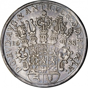 Аверс монеты Брауншвейг-Вольфенбюттель, 1 талер, 1686-1692