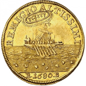 Реверс монеты Брауншвейг-Вольфенбюттель, 1 дукат, 1680