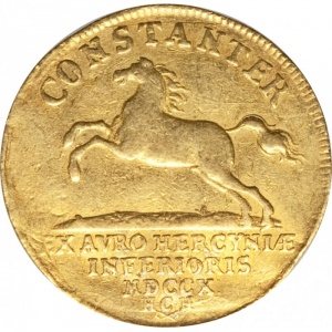 Реверс монеты Брауншвейг-Вольфенбюттель, 1 дукат, 1710