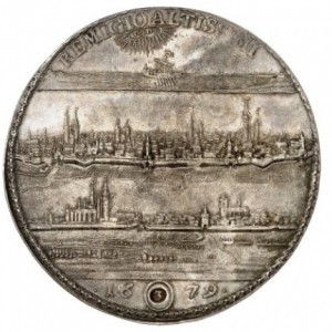 Реверс монеты Брауншвейг-Вольфенбюттель, 3 талера, 1679, Бюст обращен вправо без круга