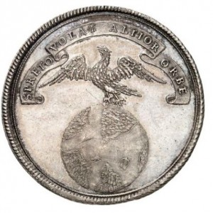 Реверс монеты Брауншвейг-Вольфенбюттель, ½ талера, 1695, Смерть Кристианы Софии, жены Августа Вильгельма
