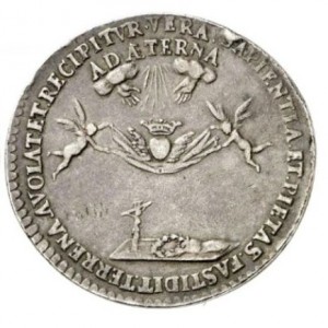Реверс монеты Брауншвейг-Вольфенбюттель, 1 талер, 1676, Смерть Елизаветы Софии, супруги Августа Младшего