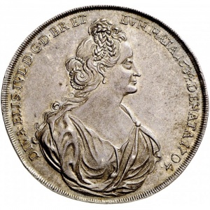 Аверс монеты Брауншвейг-Вольфенбюттель, 1 талер, 1704, Смерть Елизаветы Юлианы, жены Антона Ульриха /легенда разделен…