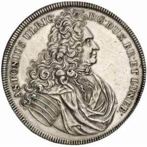 Аверс монеты Брауншвейг-Вольфенбюттель, 1 талер, 1710, Обращение Антона Ульриха в католичество