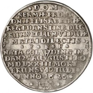 Реверс монеты Брауншвейг-Вольфенбюттель, 1 талер, 1626, Смерть его матери Элизабет