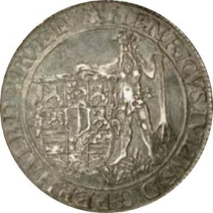 Аверс монеты Брауншвейг-Вольфенбюттель, 2 талера, 1602, Смерть Хедвига фон Бранденбург