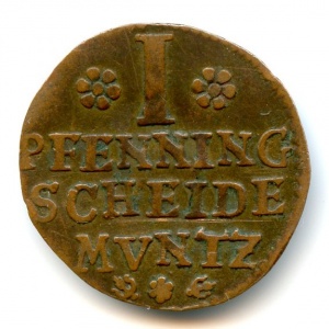 Реверс монеты Брауншвейг-Вольфенбюттель, 1 пфенниг, 1703-1706