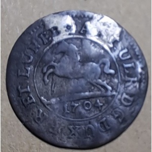 Аверс монеты Брауншвейг-Вольфенбюттель, 4 пфеннига, 1704-1706, Лошадь на аверсе