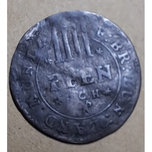 Реверс монеты Брауншвейг-Вольфенбюттель, 4 пфеннига, 1704-1706, Лошадь на аверсе