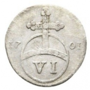 Реверс монеты Брауншвейг-Вольфенбюттель, 6 пфеннигов, 1701-1702