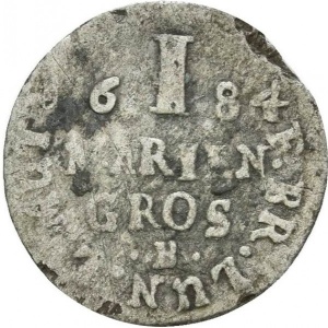 Реверс монеты Брауншвейг-Вольфенбюттель, 1 мариенгрош, 1684
