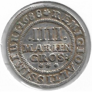 Реверс монеты Брауншвейг-Вольфенбюттель, 4 мариенгроша, 1687-1697