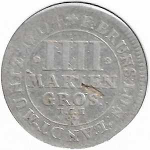 Реверс монеты Брауншвейг-Вольфенбюттель, 4 мариенгроша, 1704-1705