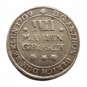Реверс монеты Брауншвейг-Вольфенбюттель, 4 мариенгроша, 1705-1710