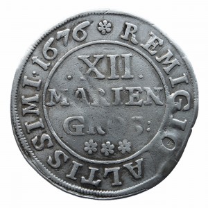 Реверс монеты Брауншвейг-Вольфенбюттель, 12 мариенгрошей, 1668-1684