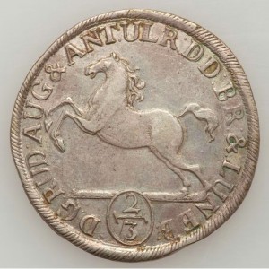 Аверс монеты Брауншвейг-Вольфенбюттель, 24 мариенгроша, 1694-1705, Лошадь на аверсе