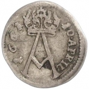 Аверс монеты Брауншвейг-Вольфенбюттель, 3 пфеннига, 1661, 83 года со дня рождения Августа II