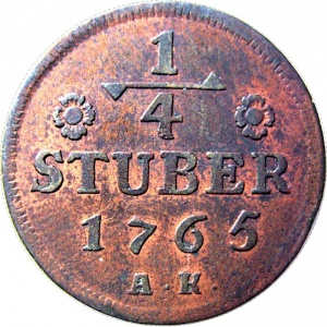 Реверс монеты Герцогство Берг, ¼ штюбера, 1765-1794