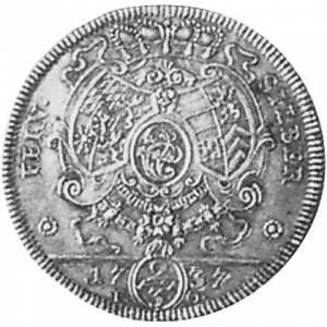 Реверс монеты Герцогство Берг, ⅔ талера, 1737